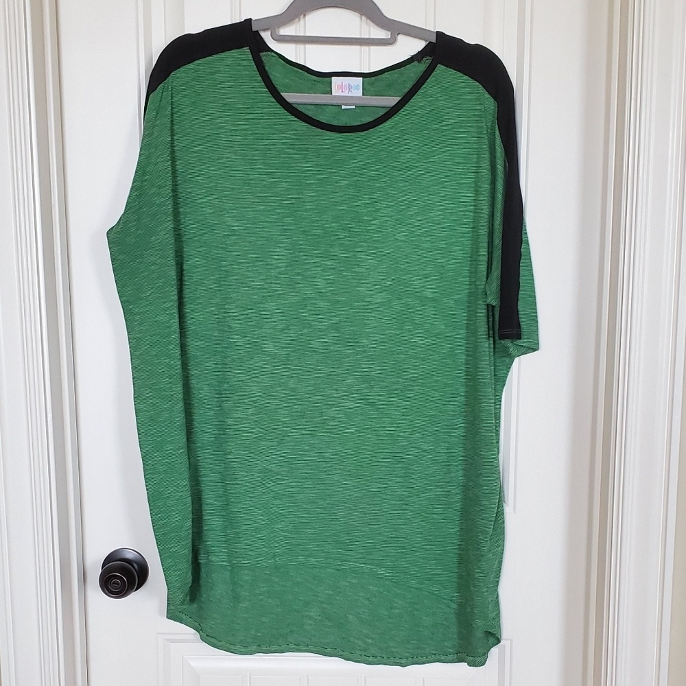 3 for $15 LLR Irma heathered green w/ black ringer